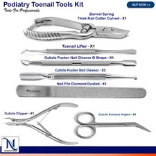 Thick Diabetic Nail Removal Cleaning Tools Manicure Podiatry Instruments Set CE