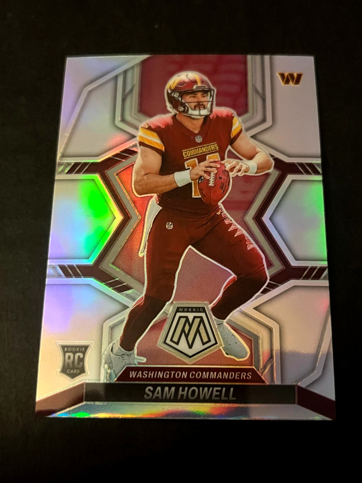 SAM HOWELL 2022 MOSAIC SILVER PRIZM ROOKIE RC #305 COMMANDERS