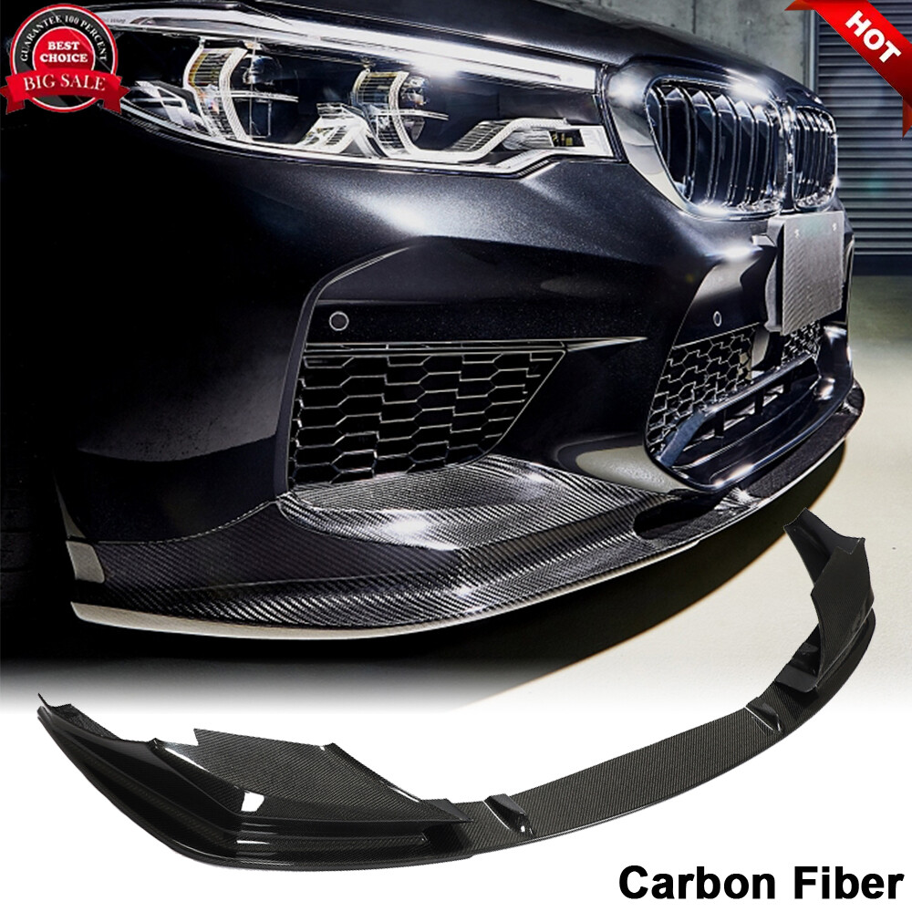 For BMW 5 Series F90 M5 LCI 2021-2022 REAL CARBON FIBER Front Bumper Lip Spoiler