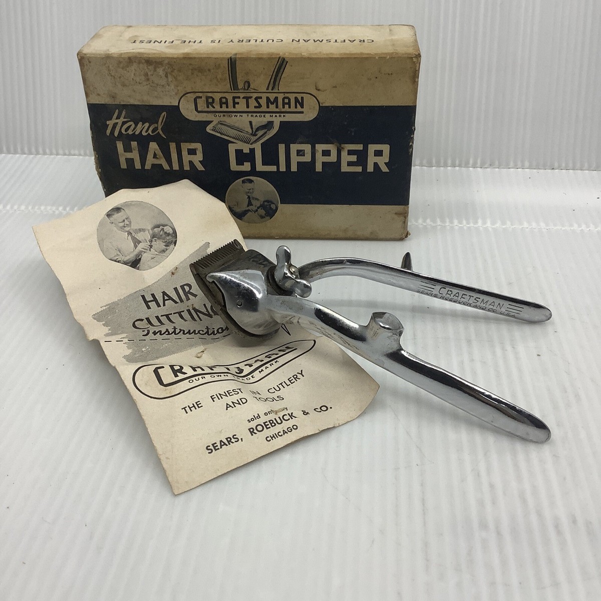 本日までsears rosebuck sportswear vintage xl Vintage 9215 Craftsman Manual Handheld Hair Clipper Sears