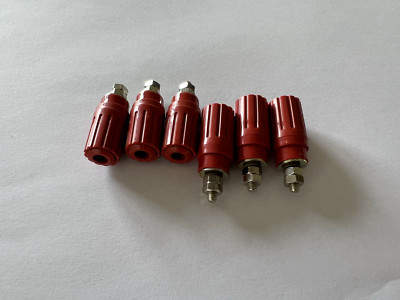 Rot Original Hirschmann Sicherheits Polklemme 6-Set vollisoliert PKI 100 RT 4mm