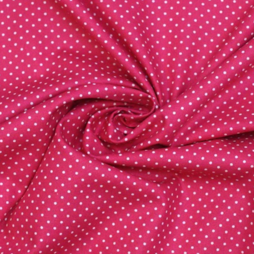 100% Baumwolle Pink-Weiß gepunktet 1x1,48m Stoff nähen Patchwork Stoffe basteln - Bild 1 von 5