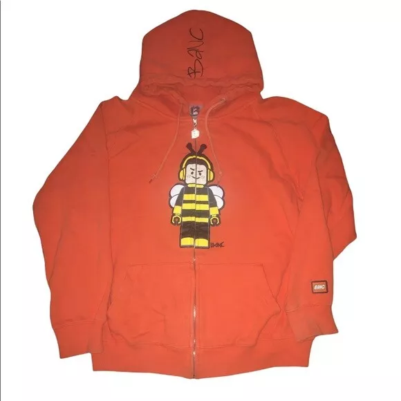 Banc Orange Hoodie Bee Lego Man KPop Youth Large Long Sleeve Sweatshirt