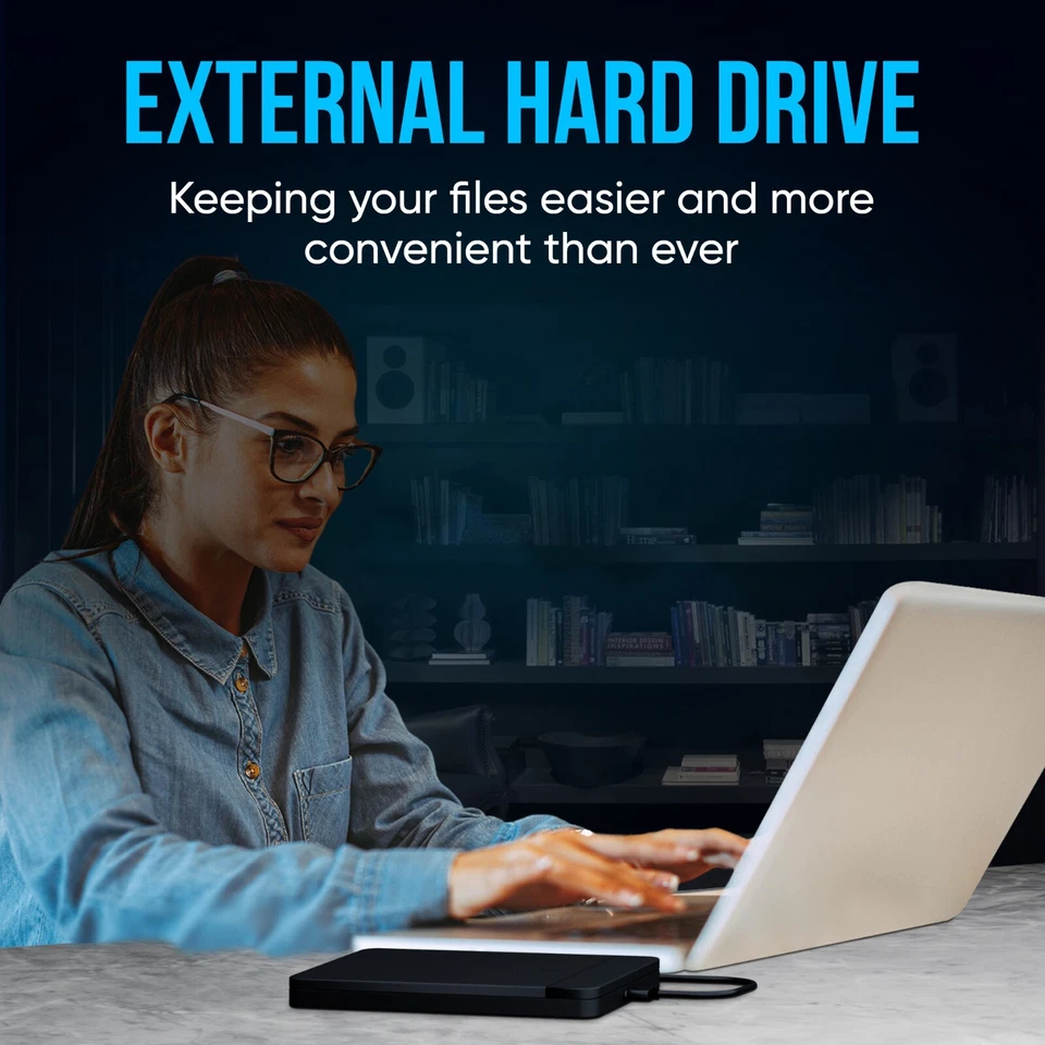 labbyf Portable 1TB External Hard Drive HDD — USB 3.0 & USB C for PC, Mac, PS - Image 2 of 4