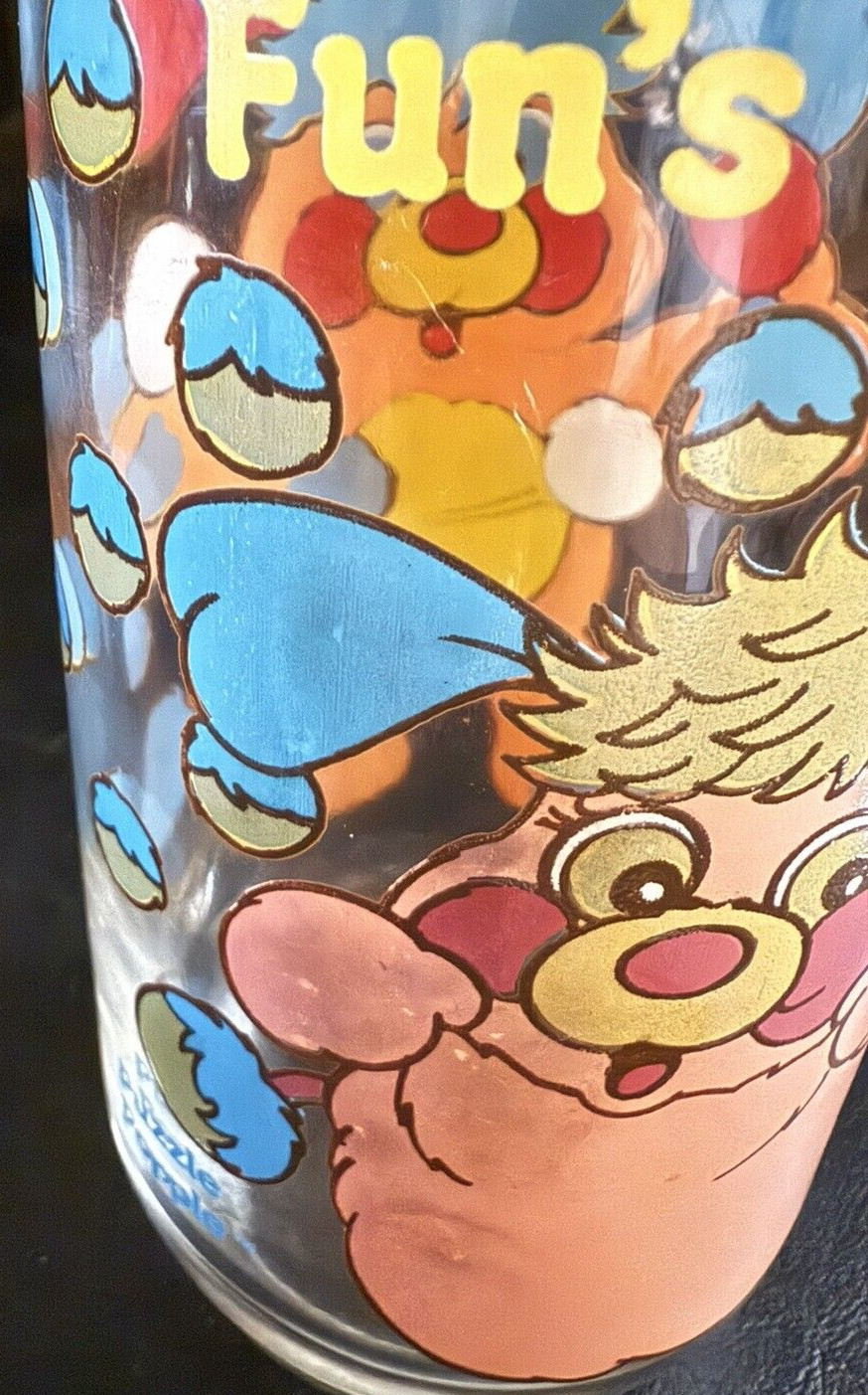 Vintage 1986 Pizza Hut Popples 'Fun's A Popping" Drinking Glass, 12 oz