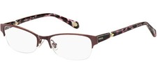 Fossil Optical Women's Red Grey Stainless Steel Eyeglass Frames FOS7000 00EH 00