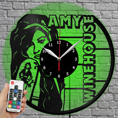 LED Clock Amy Winehouse Vinyl Record Wall Clock Led Light Wall Clock 2966
