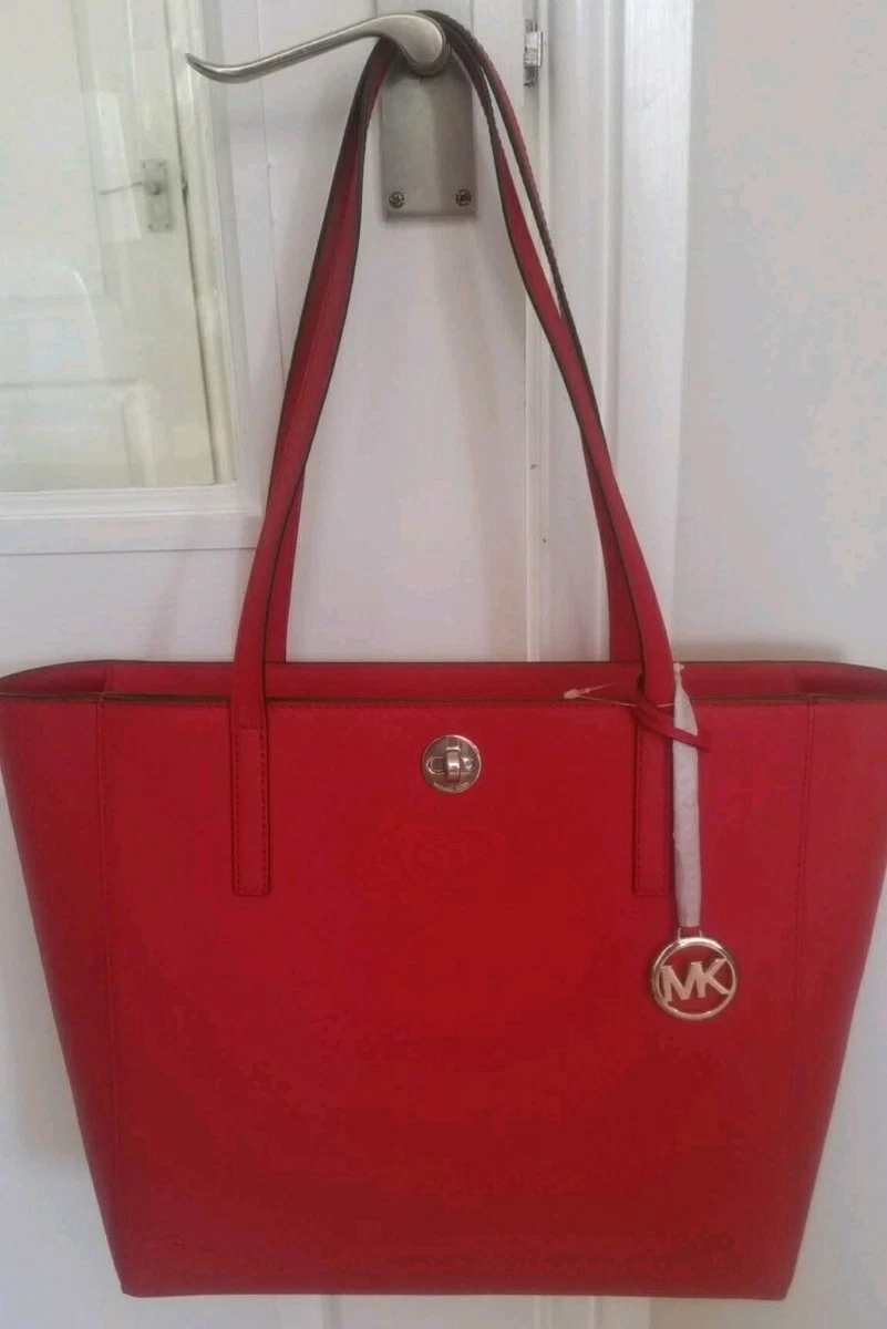 MICHAEL KORS  RIVINGTON  LARGE BRIGHT RED SAFFIANO LEATHER TOTE BAG BNWT