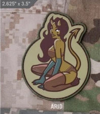 Milspec Monkey MSM Morale Patch - DEVIL GIRL- ARID in PVC Rubber -NEW