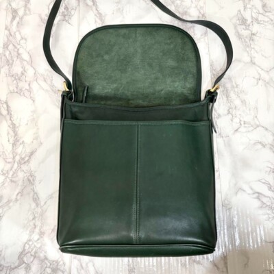 美品 Vintage COACH ショルダーバッグ 4115 グリーン Extremely Rare Made In USA Old Coach 4115 Shoulder Bag Dark