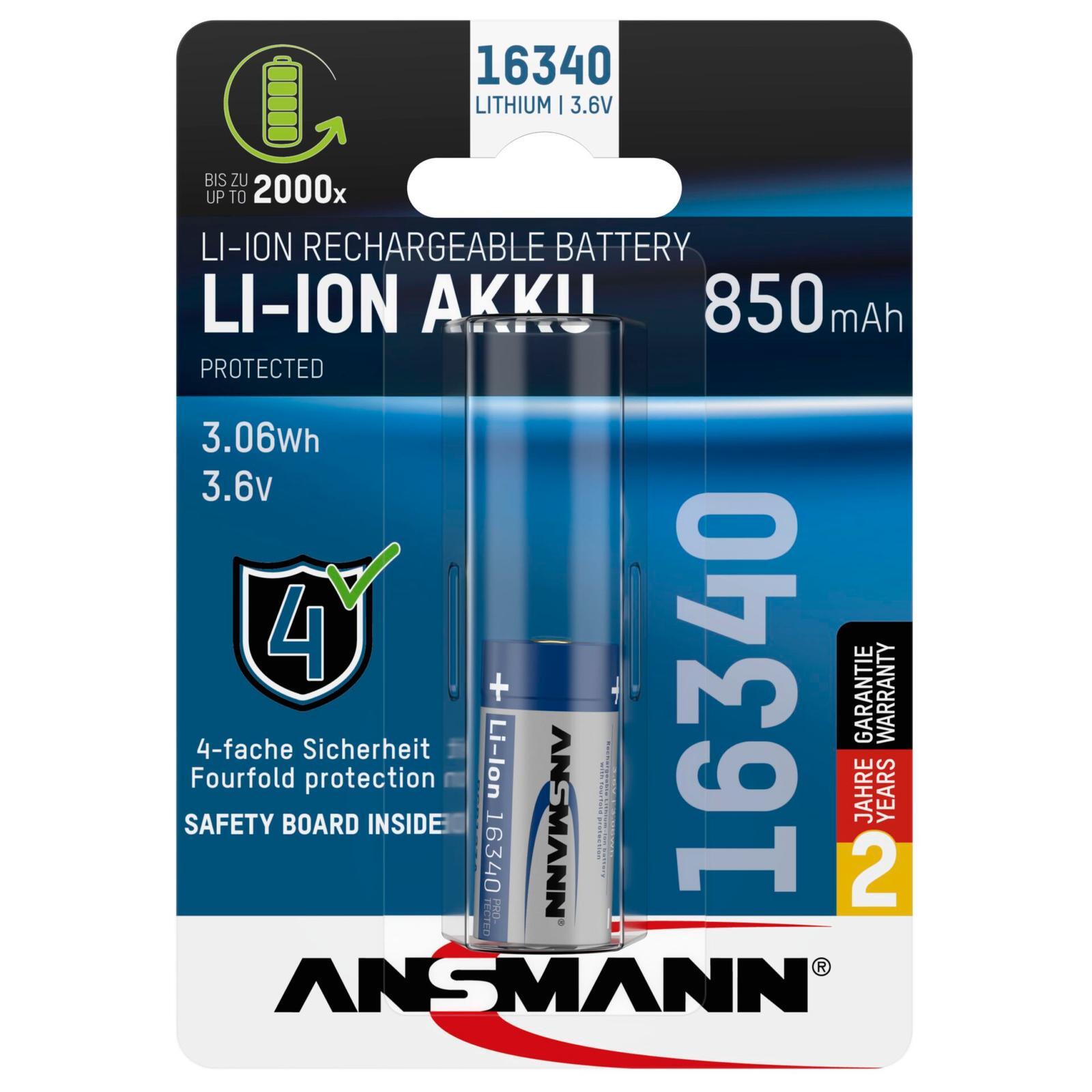Thumbnail - Ansmann 16340 Li-ion Akku 850mah 3,6v Standard-version 1300-0017 Akku