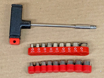 19 Pc. ~ 1/4'' Drive  ~ Driver Plus 9 Metric & 9 Standard Sockets