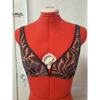 Out From Under for American Outfitters Nude Bra with Black Velvet Detail, Small 