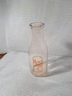 Vintage Quart Glass Milk Bottle Pope's Dairy Waupaca Wisconsin. With Pink Hue 1D