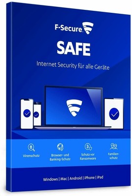 F-SECURE SAFE INTERNET SECURITY 2025 - FÜR 3 GERÄTE PC MAC ANDROID RETAIL BOX