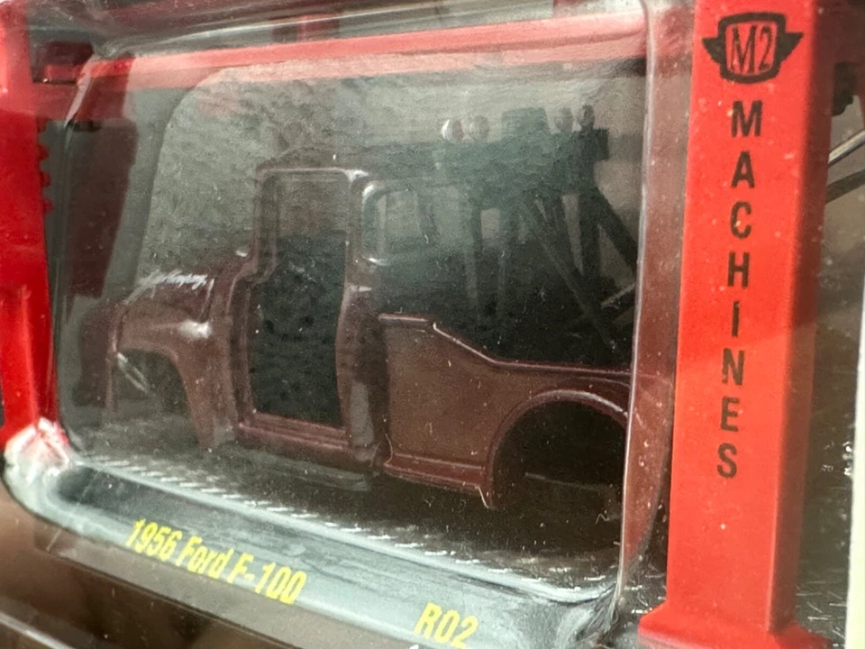 M2 Model Kit 1956 Ford F100 Wrecker Tow Truck, Maroon, R02, 1:64, NIB - Image 4 of 4