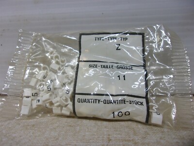 NEW Terminal Wire Marker Type Z Size 11 No. 5 Lot of 100  *FREE SHIPPING*