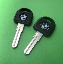 2x Blank Key Uncut For BMW E21 E12 E30 E24 E28 SERIES 3 5 7 M3 M5 2 Side Black