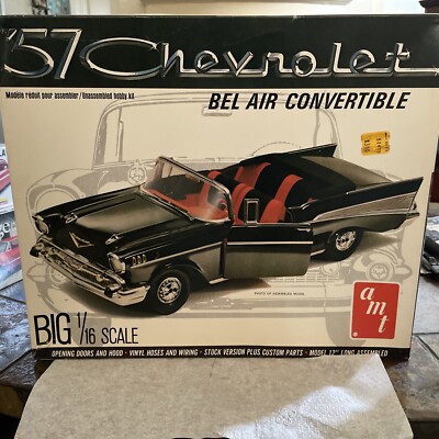 AMT 57 Chevy Bel Air Convertible 1/16th Scale Vintage Plastic Model Kit