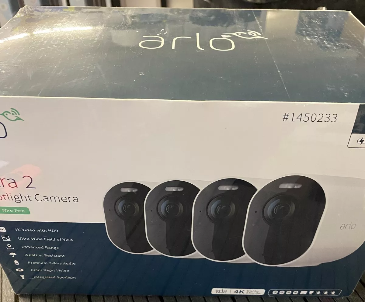 Arlo Ultra 2 Spotlight Camera Wire Free Security System 4 pack