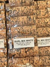 Cork Rings  36 White Mix / Light Mix Burl , 1 1/4" x 1/2" x 1/4"