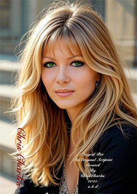 INGRID PITT von Chris Charles EIN ORIGINAL KUNSTDRUCK A3 UHD PORTRAIT