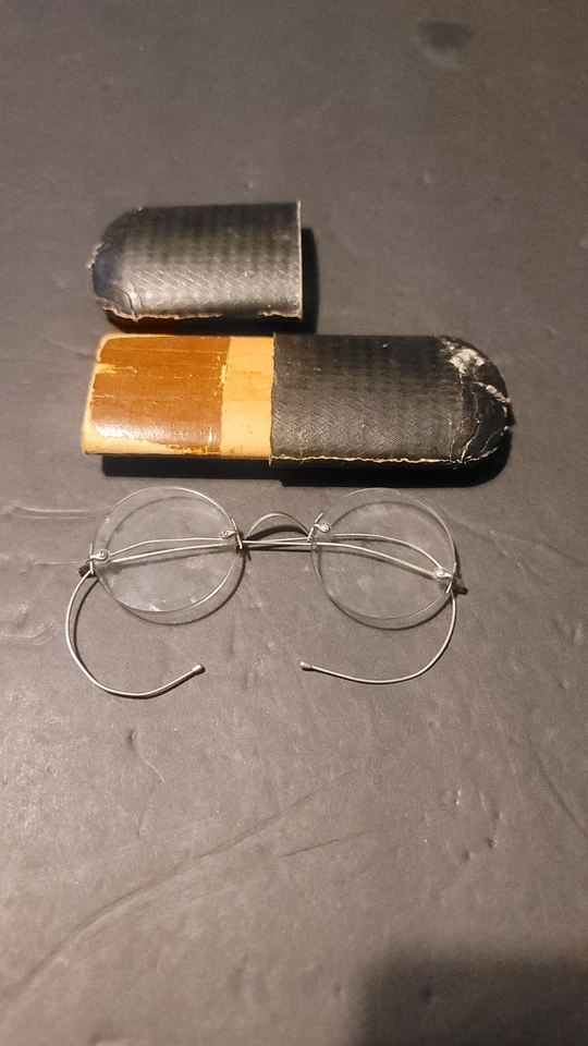 Antique Vintage Eyeglasses Rims Cable Frames With Original Case. - Image 3 of 4
