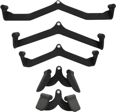 LAT Pulldown Attachments, 5 Pieces Cable Machine Rowing Bar Set, Back Bicep Curl
