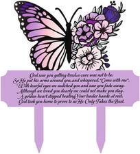 Memorial Stakes Grave Decorations Butterfly Memorial Grave Markers Waterproof Re
