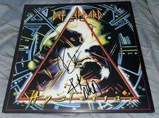 Joe Elliott & Rick Allen Signed Vinyl Album Hysteria Def Leppard With Proof