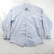 Brooks Brothers Dress Shirt Mens 18 34/35 Blue Check Made USA Long Sleeve