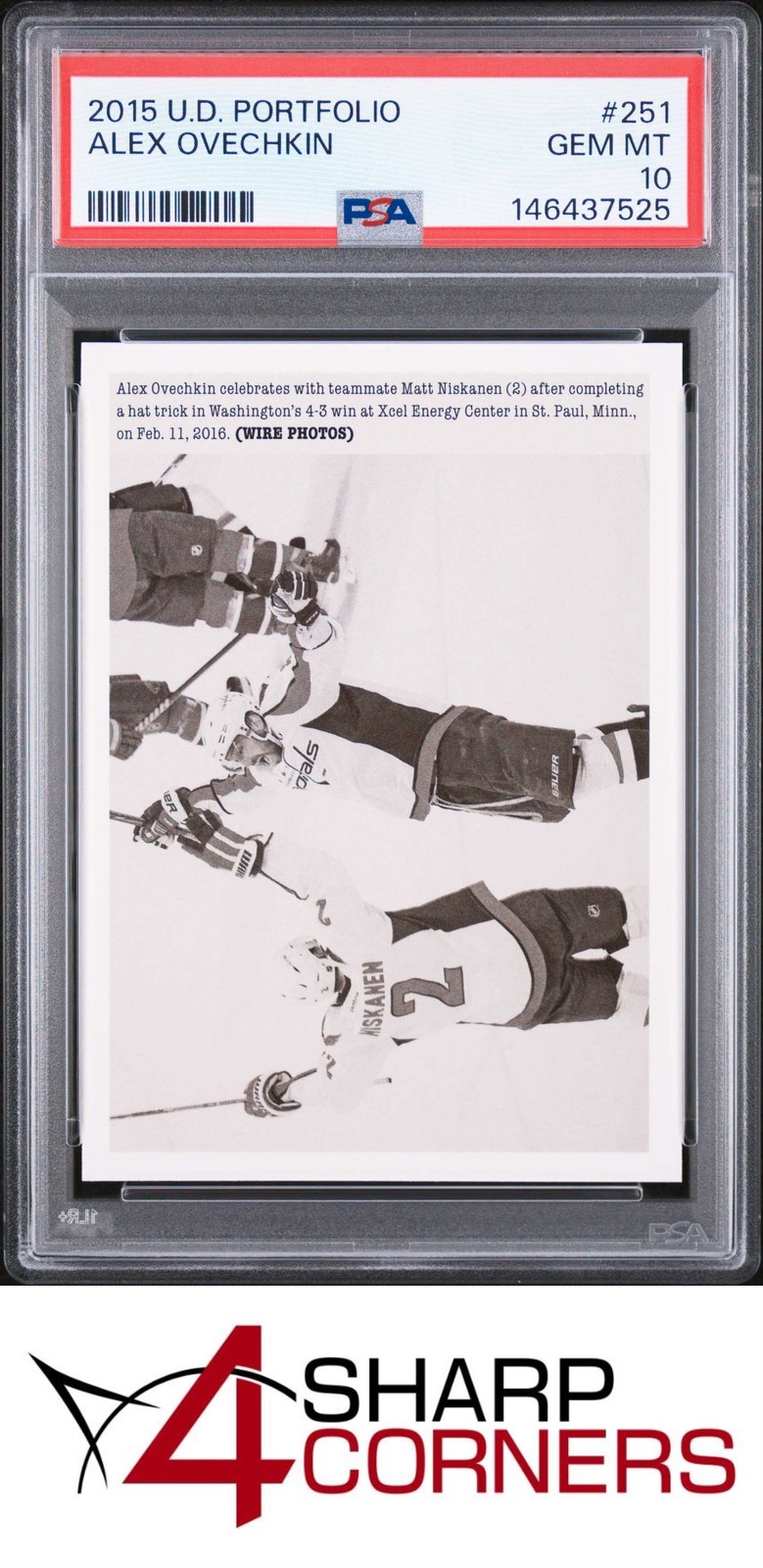 2015 UPPER DECK PORTFOLIO #251 ALEXANDER ALEX OVECHKIN POP 3 PSA 10 view 1