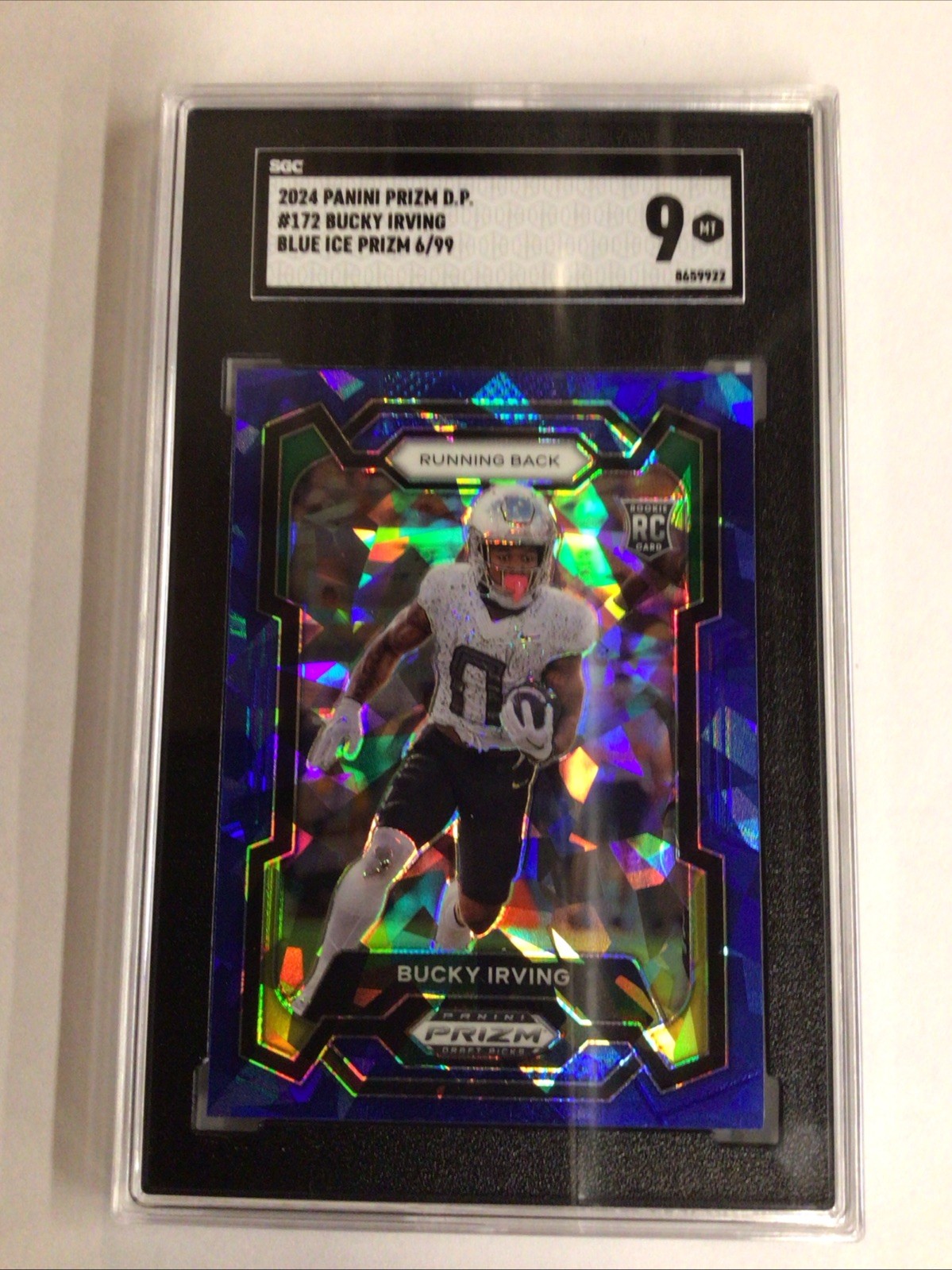 2024 Panini Prizm Draft Picks - Bucky Irving #172 Blue Ice Prizm /99 (RC)