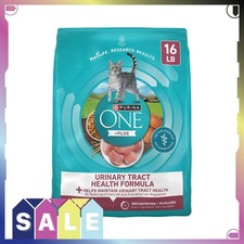 Purina ONE Plus, Urinary Tract Health Formula Dry Cat Food, Chicken, 16 lb Bag