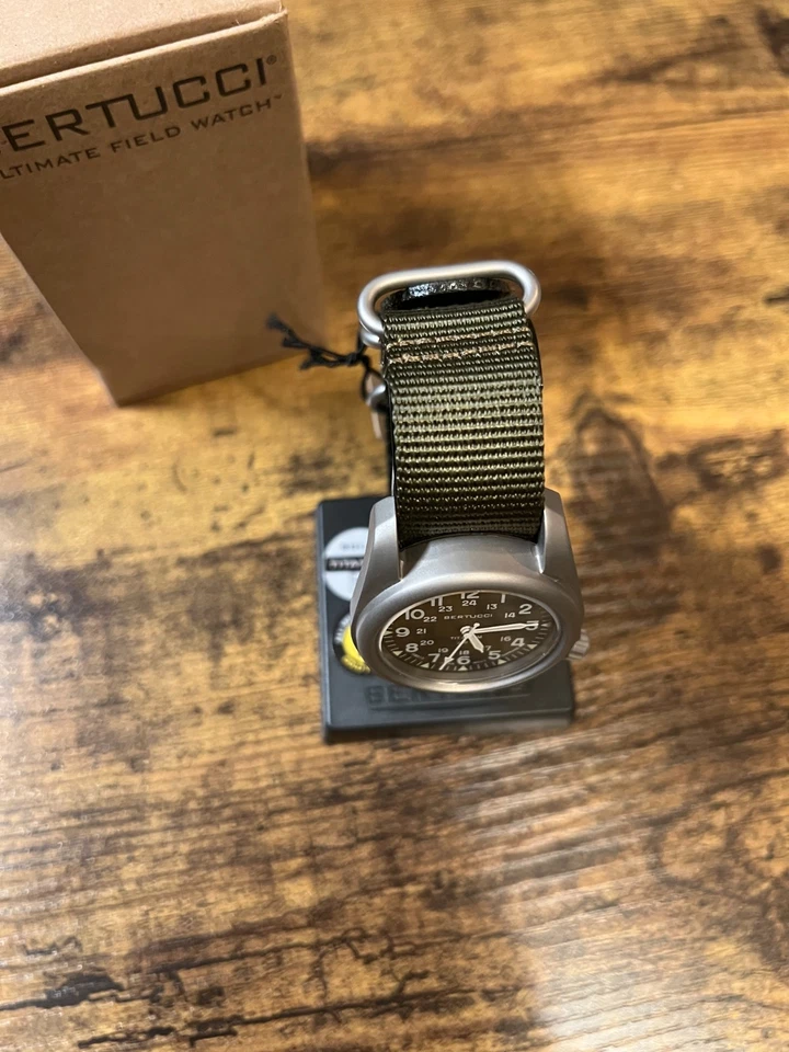 Bertucci A-2T Vintage B-Type Defender Olive Band 40mm Titanium Swiss & Sapphire - Image 4 of 4