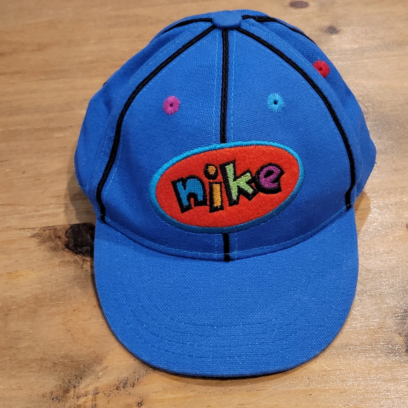 Vintage Nike Infant Baby Hat One Size Stretch Fit Swoosh Blue 90s Cotton
Opens in a new window or ta