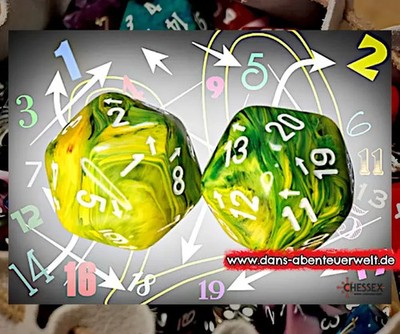 Vortex Dandelion/white Countup&down W20 |Chessex