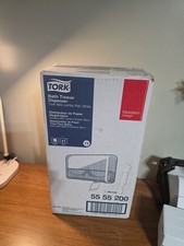 Dispensador de rollos de pañuelos de baño Tork Twin Mini Jumbo 5555290 blanco ¡¡Nuevo sellado!! T2