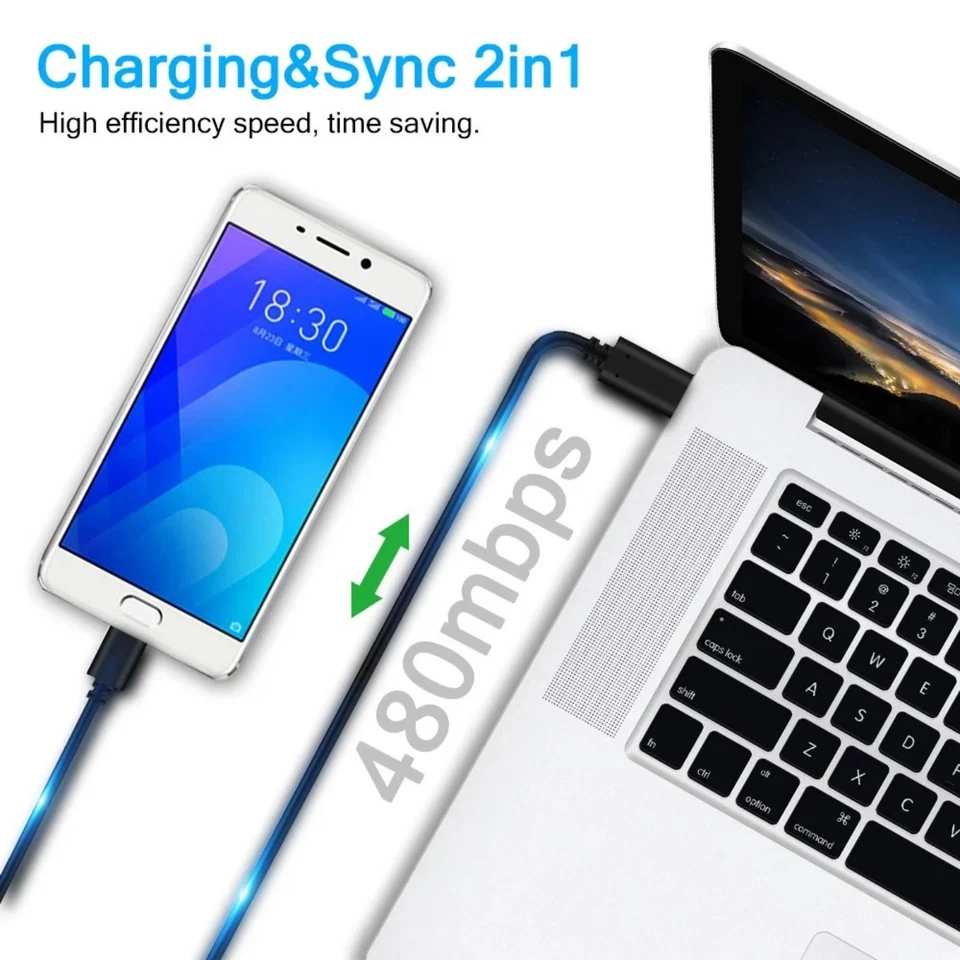USB 3.0 USB-C Type C to Micro USB Male Sync OTG Charge Data Transfer Cable Cord - Image 3 of 4