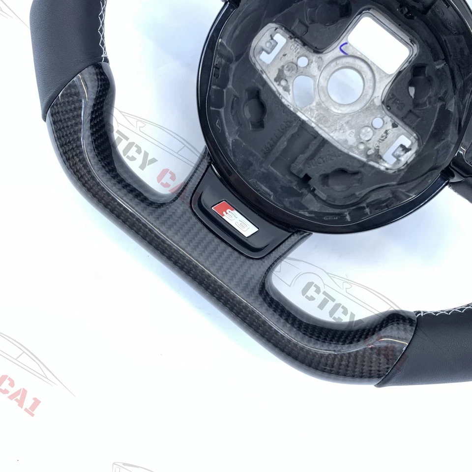Volante de fibra de carbono personalizado para Audi A4 RS3 S4 A5 S5 B8.5 2012-2016 Foto 4 de 4