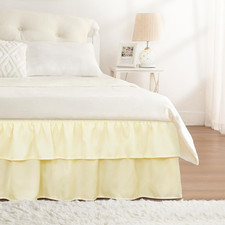 Multi Ruffle,Floral Patterned/Double Layered Bed Skirts - GG Home