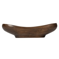 Carved Wood Decorative Bowl, Walnut Finish