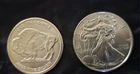 2 Silver rounds - 1 Troy Ounce Buffalo Round & 1 oz 2015 Liberty American Eagle