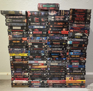 Lot of 110 Vintage VHS Tape Movie Thriller / Suspense / Horror / Terror / Sci fi