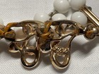 Coro signed vintage white enamel and gold tone leaf necklace — photo 6