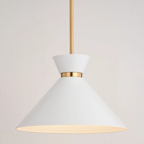 Vaxcel Lighting P0398 Racine 15"W Pendant - Matte Black / Natural Brass - Picture 3 of 12