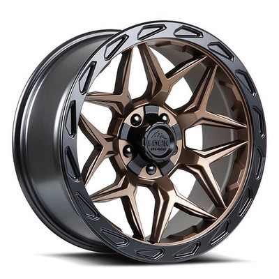 22x10 Lock Matrix Matte Bronze W/ Matte Black Ring Wheel 5x5/5x5.5 (-18mm)