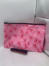 Breast Cancer Awareness Accessories Makeup Bag 9x6 Pink B1