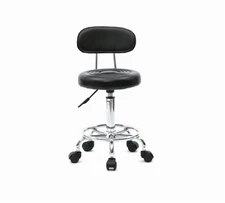 Alvantor Adjustable Salon Stool with Back - 360° Swivel Round Stool