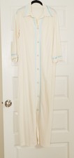 Vintage 70's Gossard Artemis Ivory Nylon Long Sleeves Nightgown M teal details